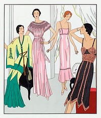 Nightdresses (1931) fashion illustration in high resolution by Maggy Rouff and Premet. Original from the Rijksmuseum. Digitally enhanced by rawpixel.