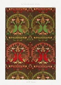 Emile Prisses d’Avennes pattern, plate no. 12, La Decoration Arabe. Digitally enhanced lithograph from own original 1885 edition of the book