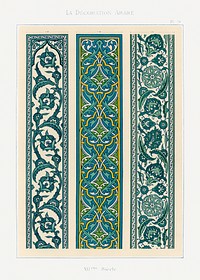 La Decoration Arabe, plate no. 29, Emile Prisses d&rsquo;Avennes. Digitally enhanced lithograph from own original 1885 edition of the book