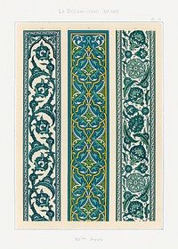 La Decoration Arabe, plate no. 29, Emile Prisses d’Avennes. Digitally enhanced lithograph from own original 1885 edition of the book