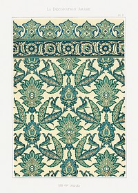 Emile Prisses d’Avennes pattern, plate no. 37, La Decoration Arabe. Digitally enhanced lithograph from own original 1885 edition of the book