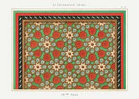 Vintage arabesque decoration, plate no. 64, Emile Prisses d’Avennes, La Decoration Arabe. Digitally enhanced lithograph from own original 1885 edition of the book