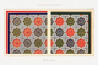 Arabic art pattern, Emile Prisses d’Avennes, La Decoration Arabe. Digitally enhanced lithograph from own original 1885 edition of the book