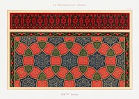 Emile Prisses d&rsquo;Avennes pattern, plate no. 67, La Decoration Arabe. Digitally enhanced lithograph from own original 1885 edition of the book