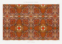 Arabic art pattern, Emile Prisses d’Avennes, La Decoration Arabe. Digitally enhanced lithograph from own original 1885 edition of the book