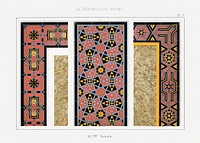 Emile Prisses d&rsquo;Avennes pattern, plate no. 75, La Decoration Arabe. Digitally enhanced lithograph from own original 1885 edition of the book
