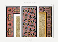 Emile Prisses d’Avennes pattern, plate no. 75, La Decoration Arabe. Digitally enhanced lithograph from own original 1885 edition of the book