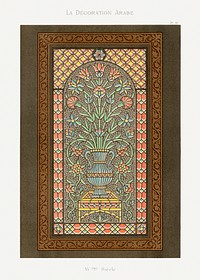 Vintage arabesque decoration, plate no. 88, Emile Prisses d’Avennes, La Decoration Arabe. Digitally enhanced lithograph from own original 1885 edition of the book