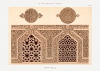 La Decoration Arabe, plate no. 96, Emile Prisses d’Avennes. Digitally enhanced lithograph from own original 1885 edition of the book