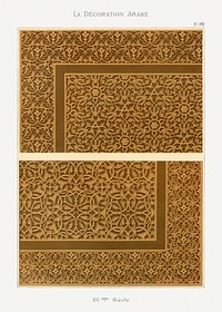 Arabic art pattern, Emile Prisses d’Avennes, La Decoration Arabe. Digitally enhanced lithograph from own original 1885 edition of the book