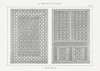 La Decoration Arabe, plate no. 106, Emile Prisses d’Avennes. Digitally enhanced lithograph from own original 1885 edition of the book