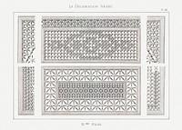Arabic art pattern, Emile Prisses d&rsquo;Avennes, La Decoration Arabe. Digitally enhanced lithograph from own original 1885 edition of the book