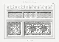 Arabic art pattern, Emile Prisses d&rsquo;Avennes, La Decoration Arabe. Digitally enhanced lithograph from own original 1885 edition of the book 
