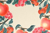 Flower & apple frame, fruit background
