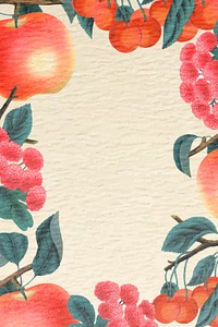 Floral apple frame, fruit background vector