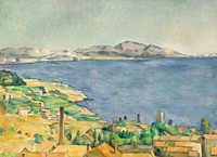 The Gulf of Marseilles Seen from L&#39;Estaque (ca. 1885) by <a href="https://www.rawpixel.com/search/Paul%20Cezanne?sort=curated&amp;type=all&amp;page=1">Paul C&eacute;zanne</a>. Original from The MET Museum. Digitally enhanced by rawpixel.