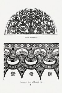 Flower illustration, Examples of Chinese Ornament selected from objects in the South Kensington Museum and other collections by Owen Jones. Digitally enhanced plate from our own original 1867 edition of the book.