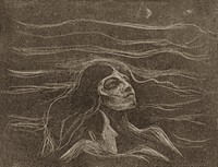 On the Waves of Love (1896) by <a href="https://www.rawpixel.com/search/Edvard%20Munch?sort=curated&amp;type=all&amp;page=1">Edvard Munch</a>. Original from The Art Institute of Chicago. Digitally enhanced by rawpixel.