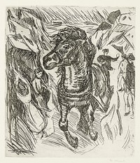 Galloping Horse (1915) by <a href="https://www.rawpixel.com/search/Edvard%20Munch?sort=curated&amp;type=all&amp;page=1">Edvard Munch</a>. Original from The Art Institute of Chicago. Digitally enhanced by rawpixel.