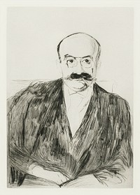 Dr. Max Asch (1895) by <a href="https://www.rawpixel.com/search/Edvard%20Munch?sort=curated&amp;type=all&amp;page=1">Edvard Munch</a>. Original from The Art Institute of Chicago. Digitally enhanced by rawpixel.