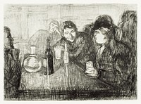 Kristiania Bohemians I (1895) by <a href="https://www.rawpixel.com/search/Edvard%20Munch?sort=curated&amp;type=all&amp;page=1">Edvard Munch</a>. Original from The Art Institute of Chicago. Digitally enhanced by rawpixel.
