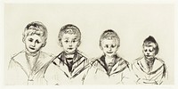 Dr. Linde&rsquo;s Four Sons (1902) by <a href="https://www.rawpixel.com/search/Edvard%20Munch?sort=curated&amp;type=all&amp;page=1">Edvard Munch</a>. Original from The Art Institute of Chicago. Digitally enhanced by rawpixel.