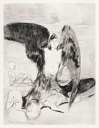 Harpy (1894) by <a href="https://www.rawpixel.com/search/Edvard%20Munch?sort=curated&amp;type=all&amp;page=1">Edvard Munch</a>. Original from The Art Institute of Chicago. Digitally enhanced by rawpixel.