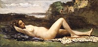 Bacchante in a Landscape (1865&ndash;1870) by Camille Corot. Original from The MET museum. Digitally enhanced by rawpixel.