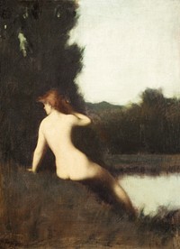 A Bather (Echo) (1881) by Jean-Jacques Henner. Original from The MET museum. Digitally enhanced by rawpixel.