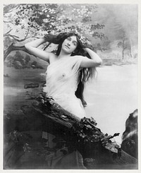 Young woman modeling: nude with garland of flowers (1903) by Fitz W. Guerin. Original from The Library of Congress. Digitally enhanced by rawpixel.