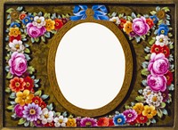 Vintage photo frame with flower psd