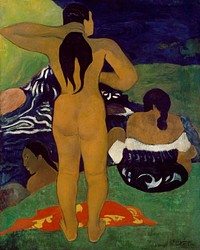 Tahitian Women Bathing (1892) by <a href="https://www.rawpixel.com/search/paul%20gauguin?sort=curated&amp;type=all&amp;page=1">Paul Gauguin</a>. Original from The MET Museum. Digitally enhanced by rawpixel.