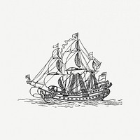 Ship icon on white background