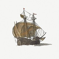Antique ship illustration
