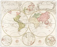 Planiglobii Terrestris Mappa Universalis (1746) by Johann Baptist Homann. Original from The MET Museum. Digitally enhanced by rawpixel.