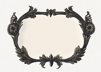 Vintage ornament metal frame cream background design element