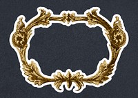 Vintage gold ornament frame sticker