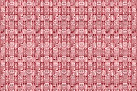 Vintage psd red textile pattern background, featuring public domain artworks