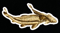 Gold carp fish sticker design element