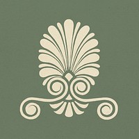 Antique beige Greek psd decorative element illustration