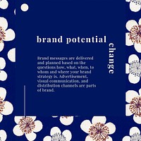 Japanese plum blossom pattern business brand editable social media template psd