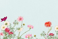 Wildflower border background, vintage Japanese art psd