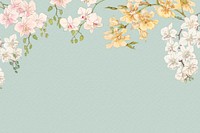 Flower border background, blank space, Japanese vintage floral graphic vector