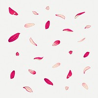 Pink flower petals background, ukiyo e floral art psd