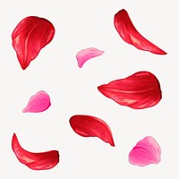 Flower petals collage element, Japanese ukiyo e art vector