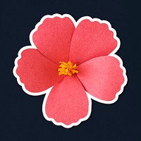 Hibiscus paper sticker flower psd
