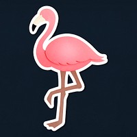 Pink flamingo papercraft sticker psd 
