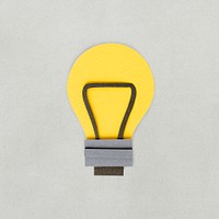 Paper craft design of light bulb icon