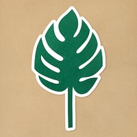 Split leaf philodendron sticker paper craft mockup