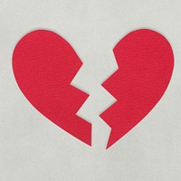 Paper craft design of broken heart icon